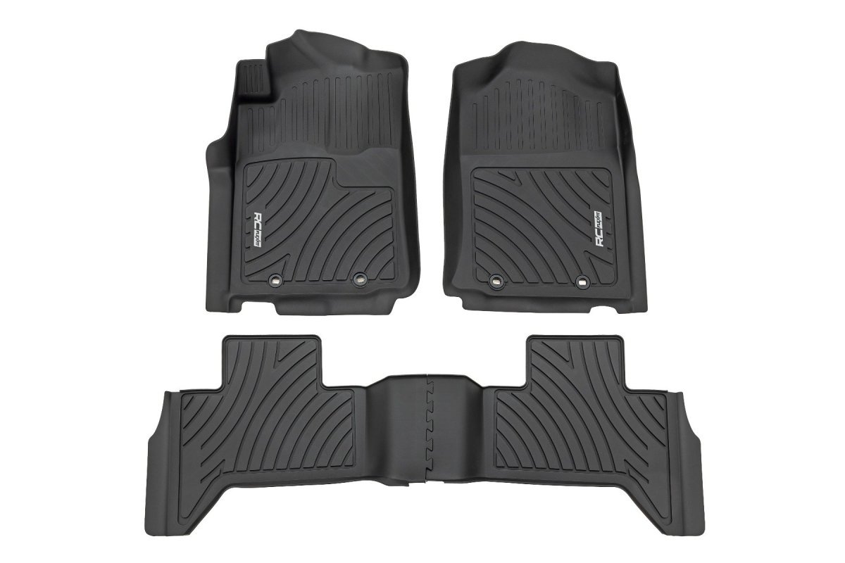 Toyota Tacoma Floor Mats - Front + Rear - Rough Country - Flex-Fit - '12-'15